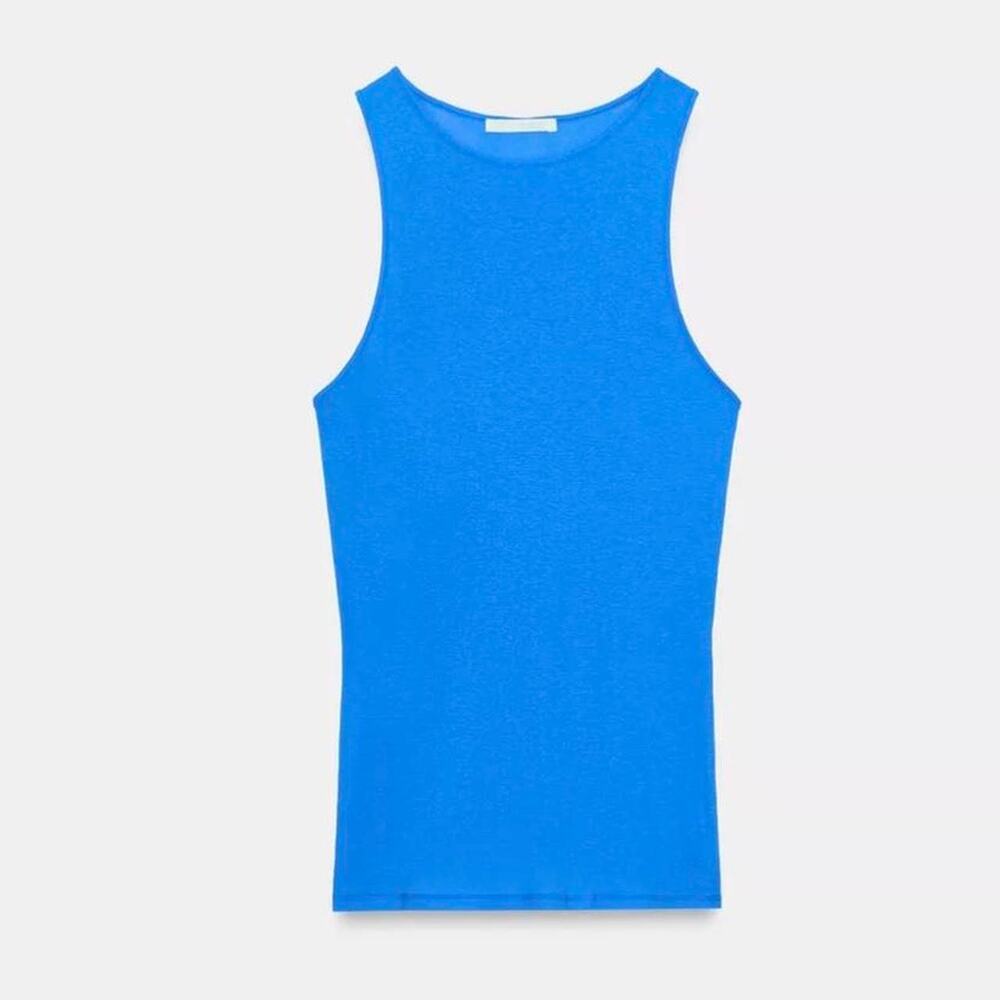 Zara supima electric blue tank